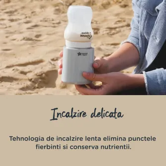 Incalzitor portabil pentru biberoane Tommee Tippee, reincarcabil prin USB, incalzitor electric pentru biberoane, usor de folosit in calatorii