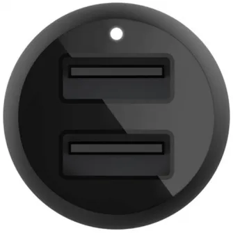 Incarcator auto Belkin, Boost Charge, Dual, USB-A 24W + cablu USB-A LA USB-C, Negru