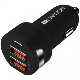 Incarcator auto Canyon, C-04 2.4A/2USB-A, Black (CNE-CCA04B)
