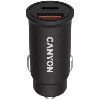 Incarcator auto Canyon, C-20-03 PD 30W QC 3.0 18W USB-C USB-A, Black (CNS-CCA20B03)