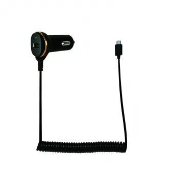 Incarcator auto Logilink,PA0147, 2 x USB, 1 x USB, cablu micro-USB 1 x USB, 0.4m, Max 2.1A, Negru