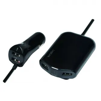 Incarcator auto Logilink, PA0149, 4 x USB, 2 x USB, 2 x USB, cablu 1.8m, Max 9.6A, Negru