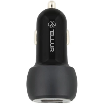 Incarcator auto Tellur FCC8, 6A, 36W, (QC 3.0 + QC 3.0), Negru
