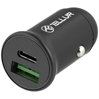 Incarcator auto Tellur PD60W, QC30W, FCC7, Negru