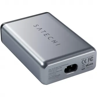 Incarcator laptop Satechi Dual TYPE-C PD Travel Charge, 75W, Space Gray