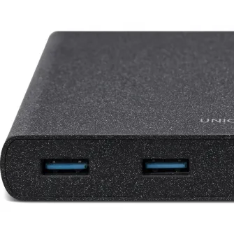 Incarcator retea UNIQ statie USB Surge, Quick Charge, 90W, 2 X USB Tip-C - 2 X USB, Negru