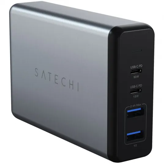 Зарядное устройство USB-C Satechi 108 Вт, MultiPort Travel, 1x USB-C PD, 2x USB3.0, 1xQualcomm 3.0, космический серый