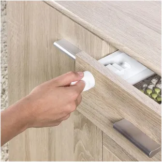 Incuietoare adeziva magnetica pentru sertare si dulapuri, pentru siguranta copiilor, SafeGate, set 2 bucati