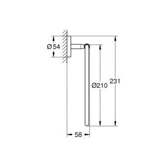 Inel prosop Grohe BauCosmopolitan, fixare perete ascunsa, 21 cm, Crom