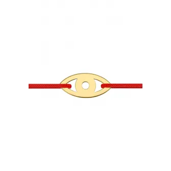 iNGRiKO, Bratara ajustabila cu talisman din aur de 14K, Rosu, Auriu