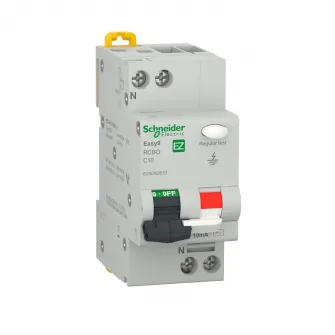 Intrerupator automat diferential Schneider Electric EZ9D62610, latime 2 module, 4.5kA, 1P+N, 10mA, caracteristica C, 10A