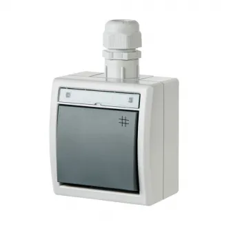Intrerupator cap cruce interior/exterior Elektroplast Aquant, peste tecuiala, 10AX/250V, IP65, Gri