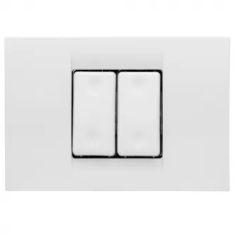 Intrerupator dublu cap cruce Gewiss 2M, pentru doza 3M, 16A, plastic, Alb