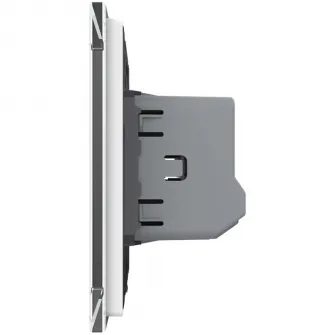 Intrerupator dublu cu touch Livolo VL-FC2-2G-2W, din sticla securizata, serie noua, Alb