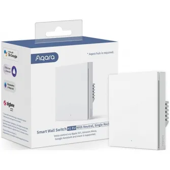 Intrerupator inteligent Aqara Smart Wall Switch H1 (No Neutral– fara Nul, Single rocker)