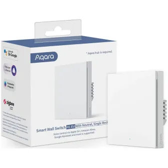 Intrerupator inteligent Aqara Smart Wall Switch H1 (With Neutral – cu Nul, Single rocker)
