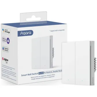 Intrerupator inteligent Aqara Smart Wall Switch H1 (With Neutral – cu Nul, Double Rocker)
