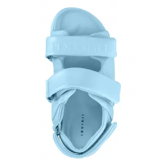 INUIKII, Sandale cu velcro si logo, Albastru deschis, 37