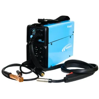 Inventor sudura MIG MAG Jasic Novo MIG 130, 120 A curent maxim de sudare, 230 V, cu gaz si fara gaz, 0.6-0.8 diametru sarma otel, 0.8-0.9 mm diametru sarma flux, 47 V tensiune in gol