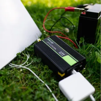 Invertor auto, Green Cell, 12 V/230 V, 500 W/1000 W, Verde/Negru