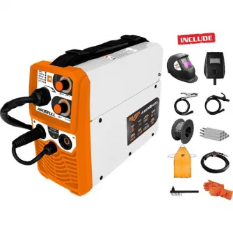 Invertor de sudura Ruris AS130FULL, MIG 50-130A, TIG 10-120A, MMA 10-120A, 3200 W putere maxima, 50/60 Hz, 230 V, 0.8-1 mm diametru sudura, 1.6-3.2 mm diametru electrod, IP21S, accesorii incluse