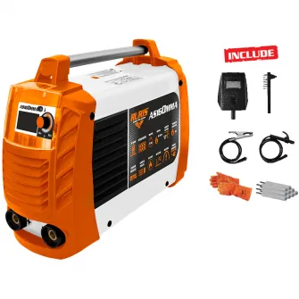 Invertor de sudura Ruris AS160MMA, 20-160 A, 5300 W, 50/60 Hz, 230 V, 2.5 mm - 4 mm diametru electrod, IP21S, accesorii incluse