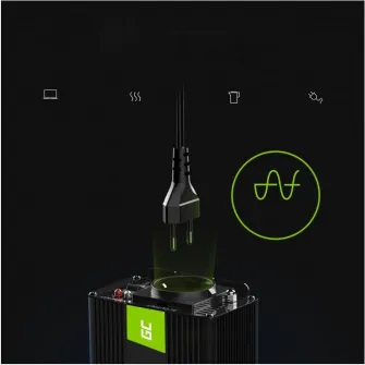 Invertor de tensiune 300W/600W 12V la 230V Volt USB DC AC Unda sinusoidala pura Green Cell