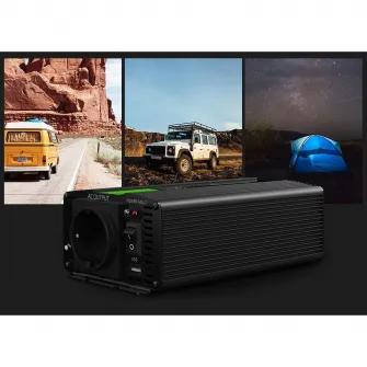 Invertor de tensiune 300W/600W 12V la 230V Volt USB DC AC Unda sinusoidala pura Green Cell