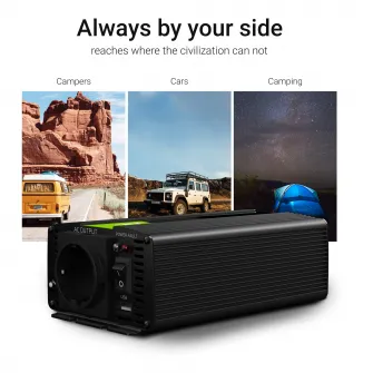 Invertor de tensiune 300W/600W 24V la 230V Volt USB DC AC Green Cell