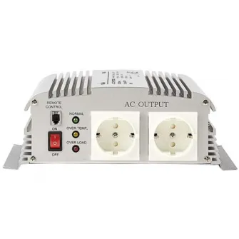 Invertor de tensiune cu unda sinusoidala Nedis, 24V DC - 230V AC ,1000W, 2 x Schuko