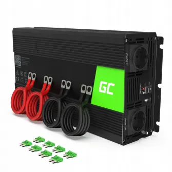 Invertor de tensiune Green Cell 3000W-6000W 12V la 220V USB DC AC Auto Convertor Unda sinusoidala pura