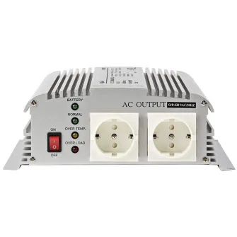 Invertor tensiune cu unda sinusoidala modificata Nedis, 12V DC - 230V, AC 1000W, 2 x iesire Schuko