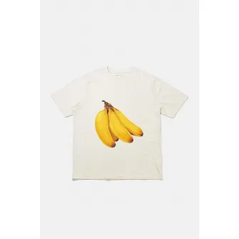 Ioana Ciolacu, Tricou de bumbac organic cu imprimeu cu fructe si decolteu la baza gatului, galben pal, L