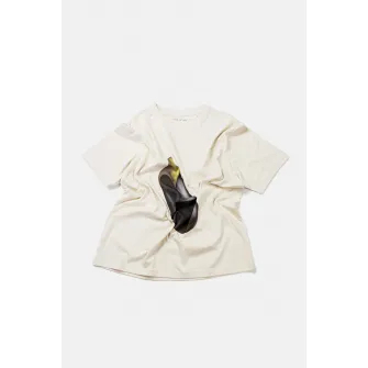 Ioana Ciolacu, Tricou lejer de bumbac organic cu imprimeu vanata, roz piersica, violet aubergine, L