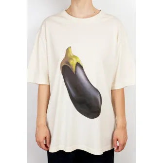 Ioana Ciolacu, Tricou lejer de bumbac organic cu imprimeu vanata, roz piersica, violet aubergine, XL