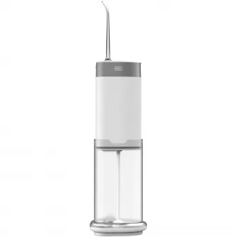 Irigator bucal AENO ADI0002, 5 moduri de curatare, Portabil, Presiune 140 PSI, Functie memorie, 100 zile autonomie, Rezervor 200 ml, Baterie 2500 mAh, 3 duze incluse, indicator LED, Alb