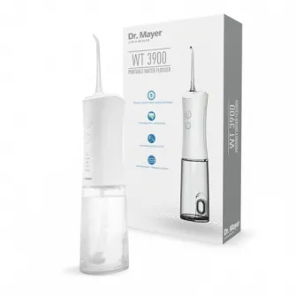 Irigator bucal Dr. Mayer WT3900, 1700 pulsatii/minut, 5 trepte de presiune, 2 capete incluse, Alb