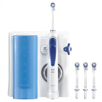 Irigator bucal Oral B, 5 trepte de intensitate, 4 capete intradentare, 600 ml, Alb