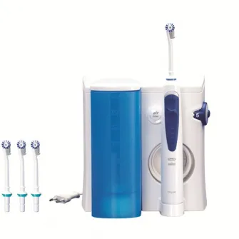 Irigator bucal Oral B, 5 trepte de intensitate, 4 capete intradentare, 600 ml, Alb