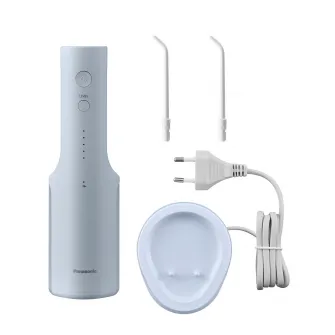 Irigator bucal Panasonic EW-DJ26-A303, aprox. 590kPa presiune apa, 5 trepte de presiune, portabil, 2duze incluse, Capacitate rezervor 200ml, Albastru