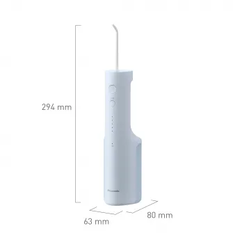 Irigator bucal Panasonic EW-DJ26-A303, aprox. 590kPa presiune apa, 5 trepte de presiune, portabil, 2duze incluse, Capacitate rezervor 200ml, Albastru