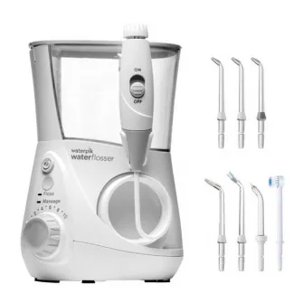 Irigator bucal Waterpik Profesional Aquarius WP-660, 7 capete curatare, 10 trepte presiune, Rezervor 650ml, Alb