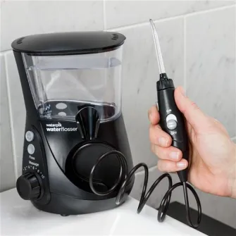 Irigator bucal Waterpik Profesional Aquarius WP-662, 7 capete curatare, 10 trepte presiune, Rezervor 650ml, Negru
