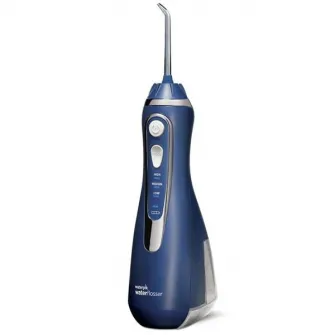 Irigator bucal Waterpik Profesional WP-563, portabil, 4 capete curatare, 3 trepte presiune, incarcare magnetica, Albastru