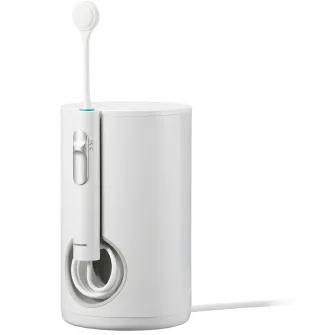 Irigator oral Panasonic Ultrasonic EW1614W503, Stationar, Child Mode, 10 trepte de presiune, presiunea maxima 647kPa, capacitate rezervor 600 ml, 4 duze, Alb