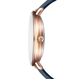 Isabella Ford, Ceas analog decorat cu un diamant, Auriu rose/Albastru inchis