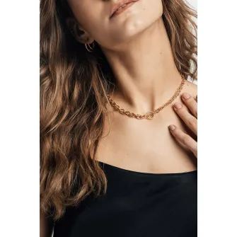 Isabella Ford, Colier de otel inoxidabil, cu design lant, Auriu rose