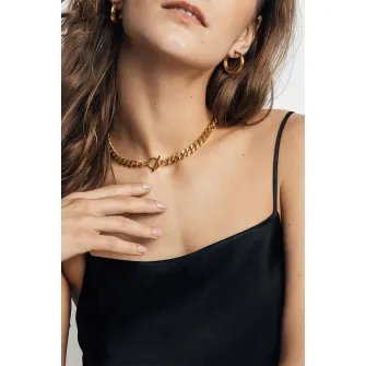 Isabella Ford, Colier de otel inoxidabil, din lant, Auriu