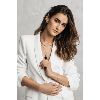 Isabella Ford, Set de bijuterii de otel inoxidabil, decorat cu perla Shell, Argintiu