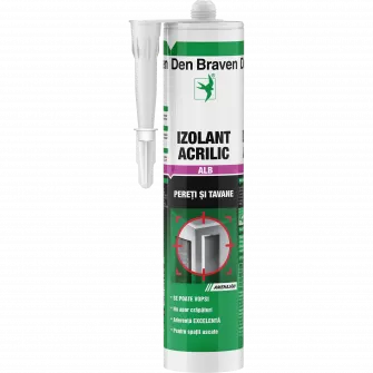 Izolant acrilic Den Braven, pereti si tavane, 280 ml, Alb